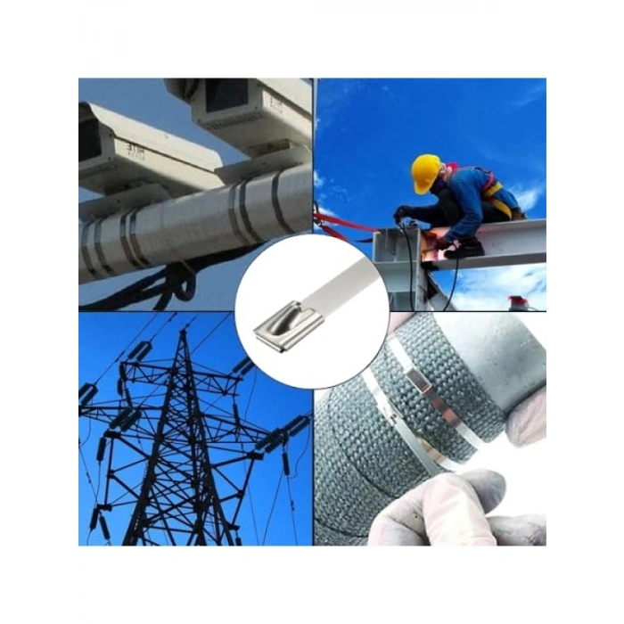 Paslanmaz Çelik Cırt Kelepçe - Çok Amaçlı Bağlama Seti, 10 Adet