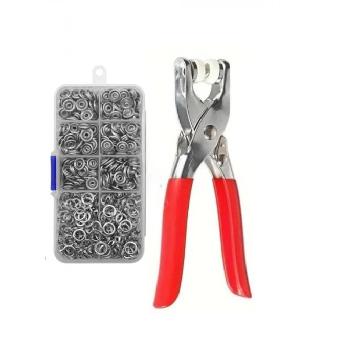 Paslanmaz Çelik Çıtçıt Seti, 200 Adet ve Pense ile