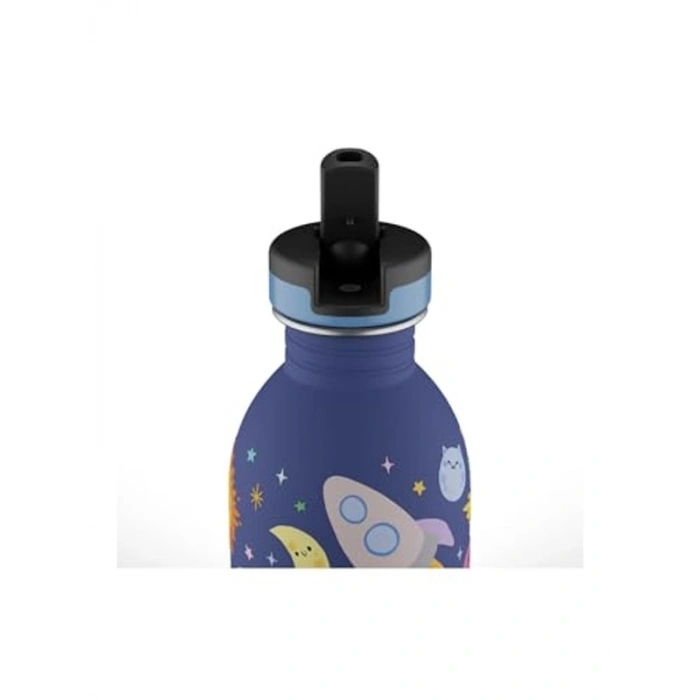 Paslanmaz Çelik Çocuk Su Matarası, 250 ml ve Pipetli Tasarım