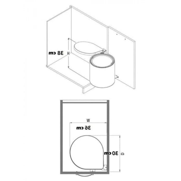 Paslanmaz Çelik Çöp Kovası, 10 Litre Kapasiteli Krom Tasarım