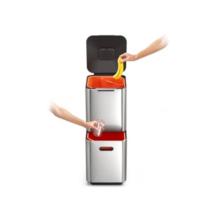 Paslanmaz Çelik Çöp Kovası, 40 Litre Kapasite