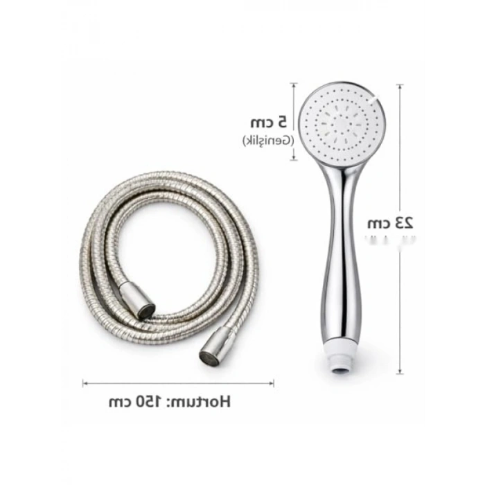 Paslanmaz Çelik Duş Hortumu ve El Duşu Seti, 150 cm, Yüksek Basınç