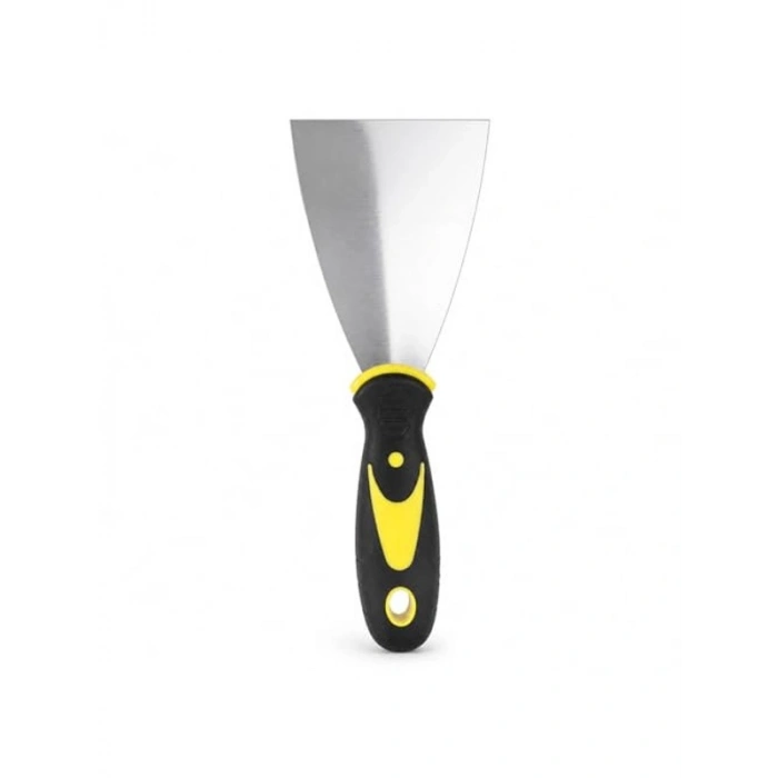 Paslanmaz Çelik İnşaat Spatulası, 75 mm Genişlikte Plastik Sap ile