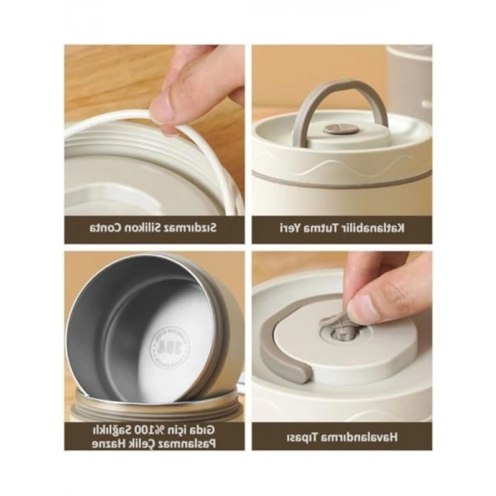 Paslanmaz Çelik Isı Yalıtımlı Yemek Kabı Seti (420ml + 550ml)