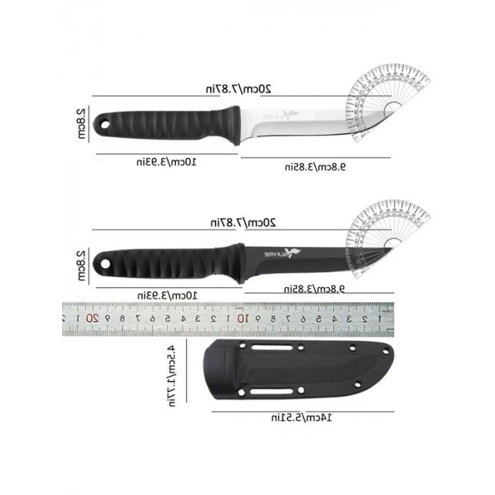 Paslanmaz Çelik Kamp Av Bıçağı, Siyah Kılıfla