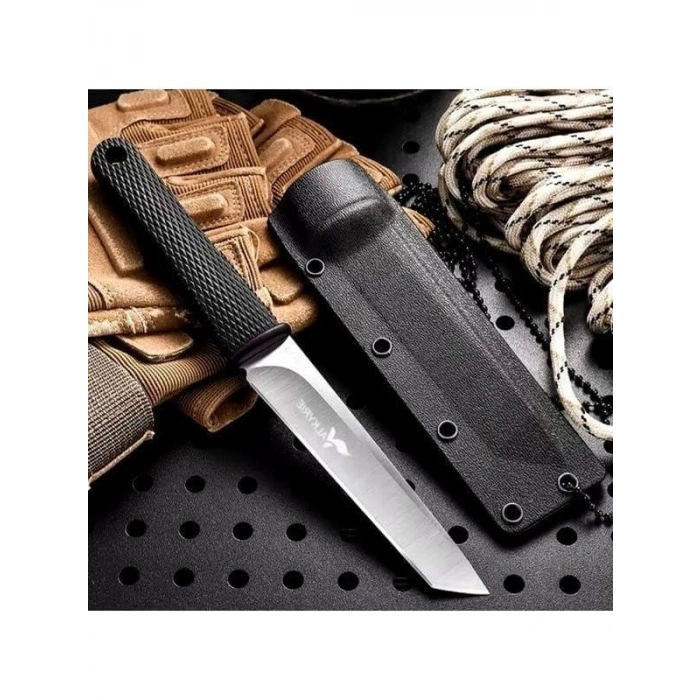 Paslanmaz Çelik Kamp Av Bıçağı, Tırtıklı Kılıf ile