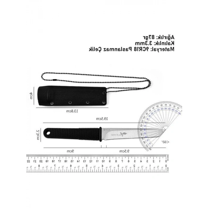 Paslanmaz Çelik Kamp Av Bıçağı, Tırtıklı Kılıf ile