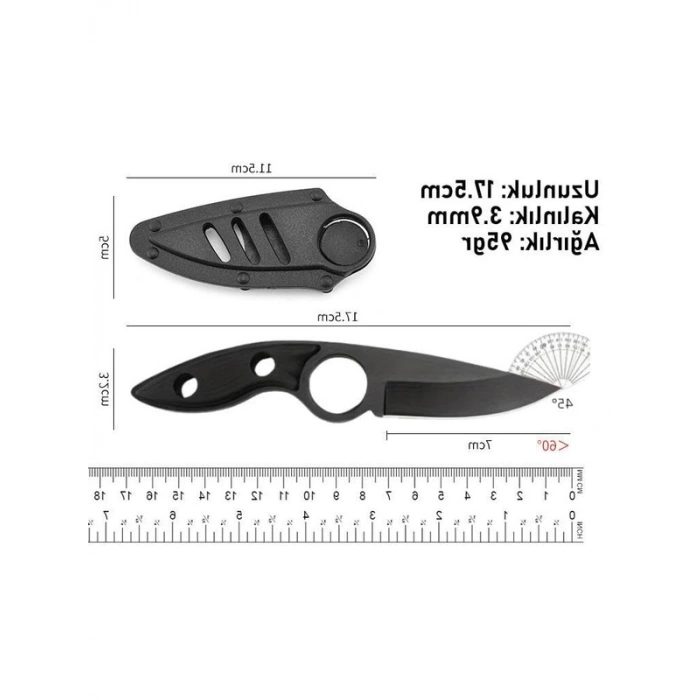 Paslanmaz Çelik Kamp Bıçağı, 17.5 cm, Kılıflı ve Taşınabilir