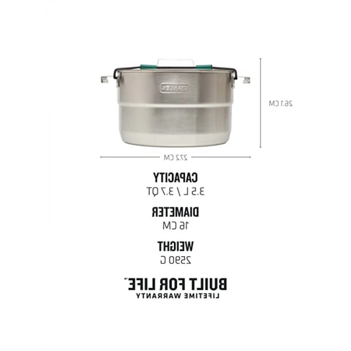 Paslanmaz Çelik Kamp Yemek Seti, 3.5 L Kapasite ile Taşınabilir