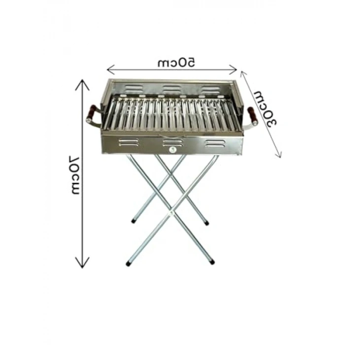 Paslanmaz Çelik Katlanır Ayaklı Mangal - Çantalı