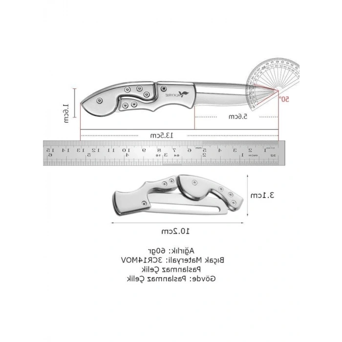 Paslanmaz Çelik Katlanır Bıçak, Kompakt ve Pratik Kullanım