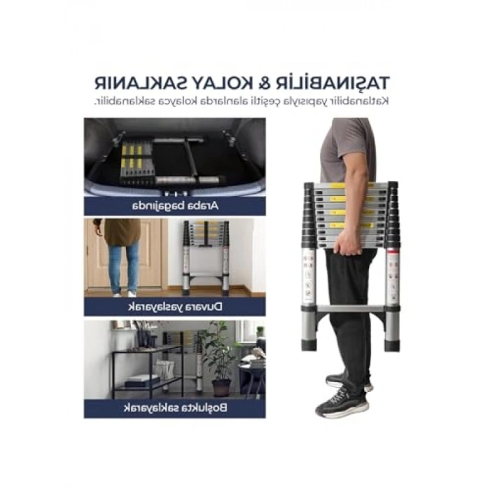 Paslanmaz Çelik Katlanır Merdiven - 3.9 Metre