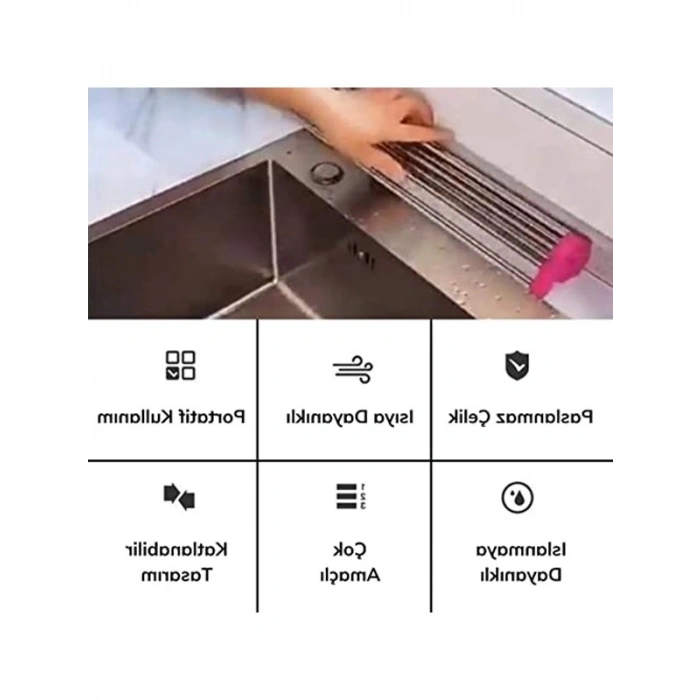 Paslanmaz Çelik Katlanır Nihale, Pratik Kurutma Süzgeci