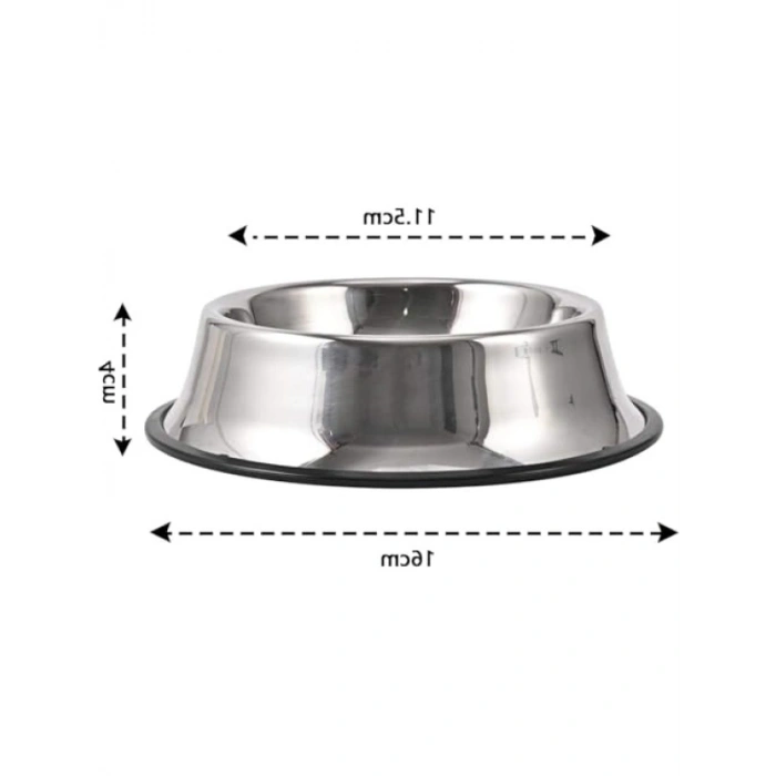 Paslanmaz Çelik Köpek Kabı, Kaydırmaz Kauçuk Tabanlı, 2li Paket