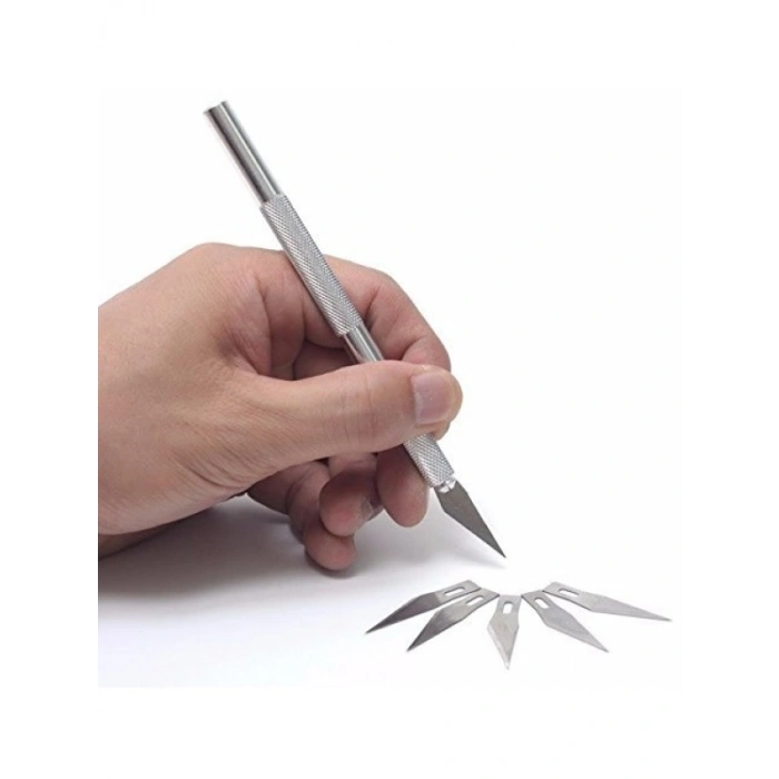 Paslanmaz Çelik Kretuar Bıçağı - 5 Yedek ile