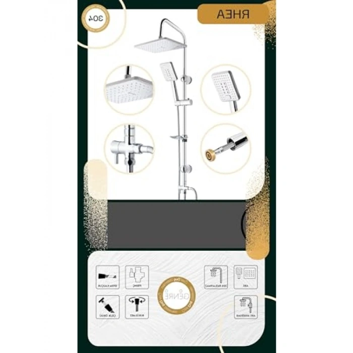 Paslanmaz Çelik Krom Yağmur Duş Seti