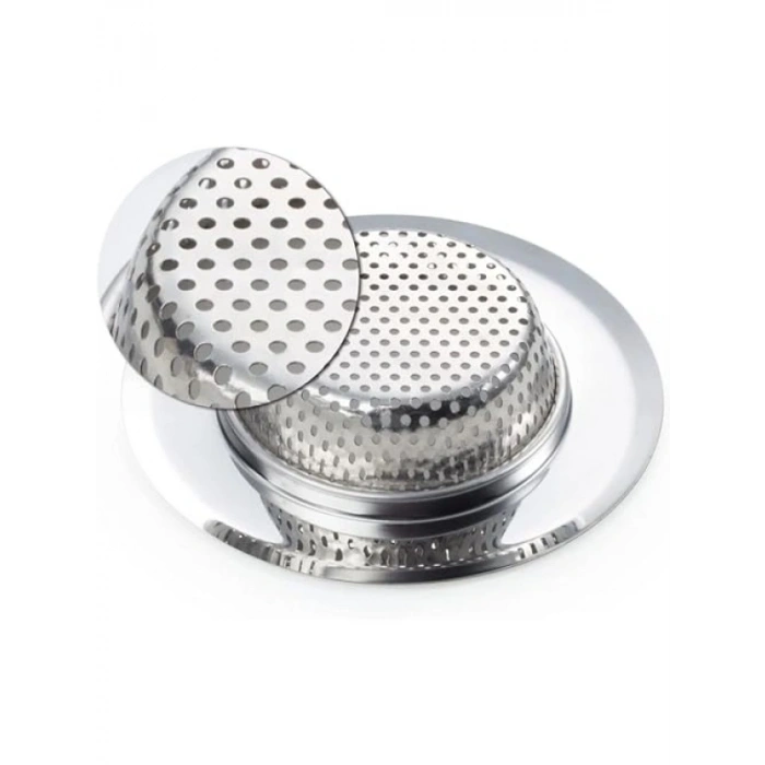 Paslanmaz Çelik Lavabo Süzgeci, Beyaz, 2 Adet, 7 cm