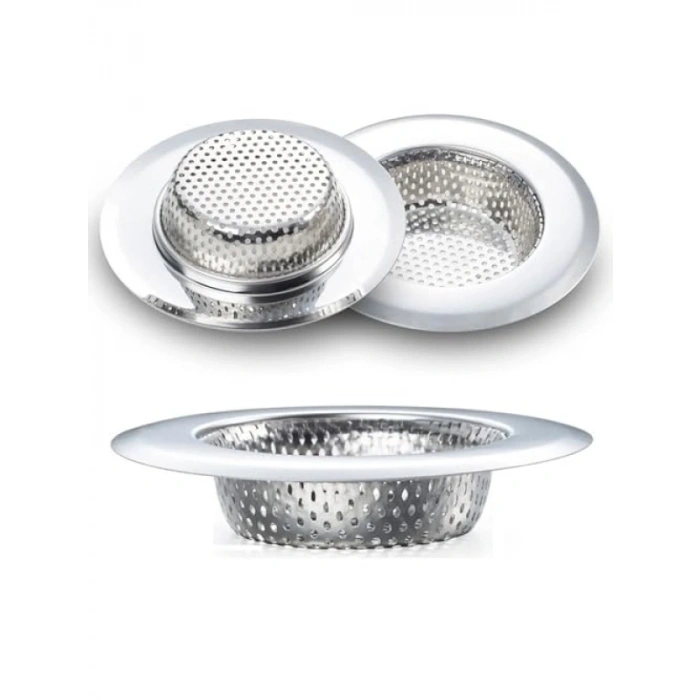 Paslanmaz Çelik Lavabo Süzgeci, Beyaz, 2 Adet, 7 cm