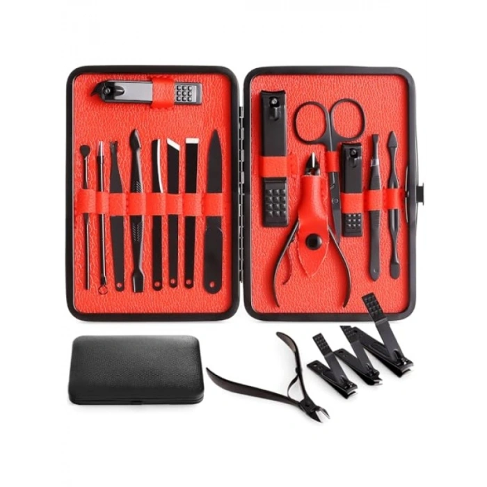 Paslanmaz Çelik Manikür ve Pedikür Seti (15 Parça)