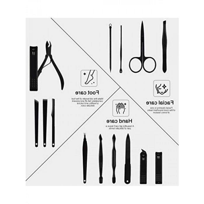 Paslanmaz Çelik Manikür ve Pedikür Seti (15 Parça)