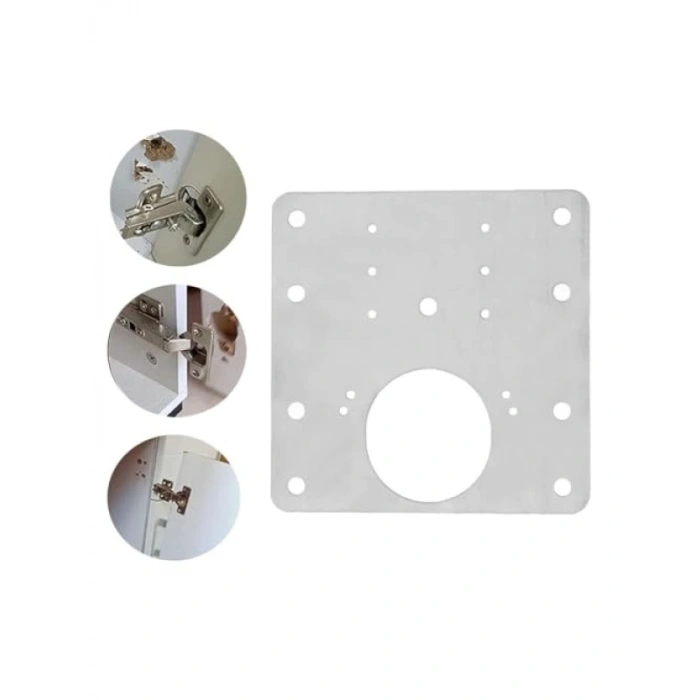 Paslanmaz Çelik Menteşe Tamir Plakası - 9x9 CM
