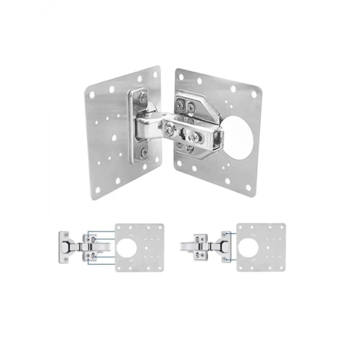 Paslanmaz Çelik Menteşe Tamir Plakası - 9x9 CM