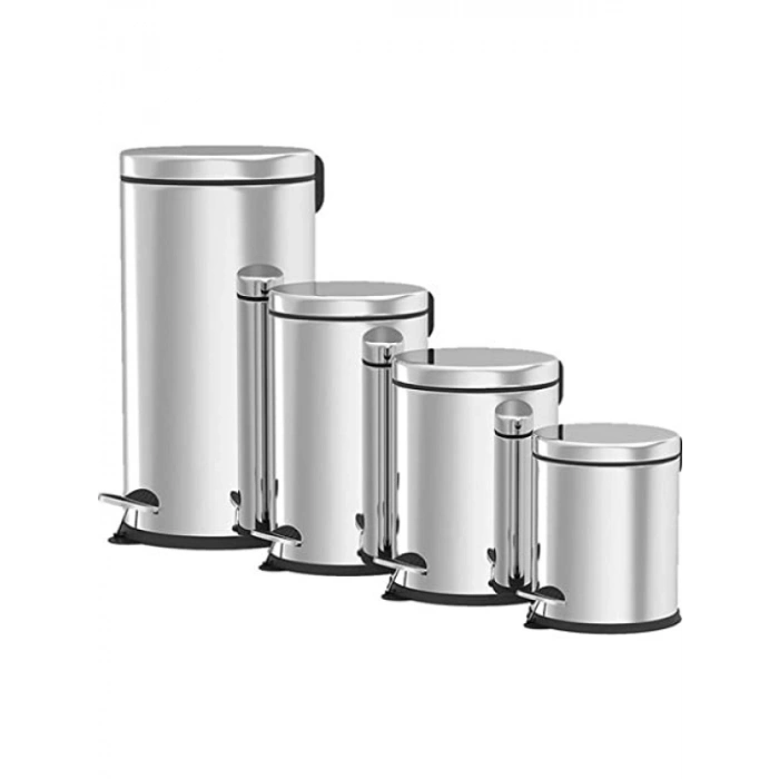 Paslanmaz Çelik Pedallı Çöp Kovası - 12 LT