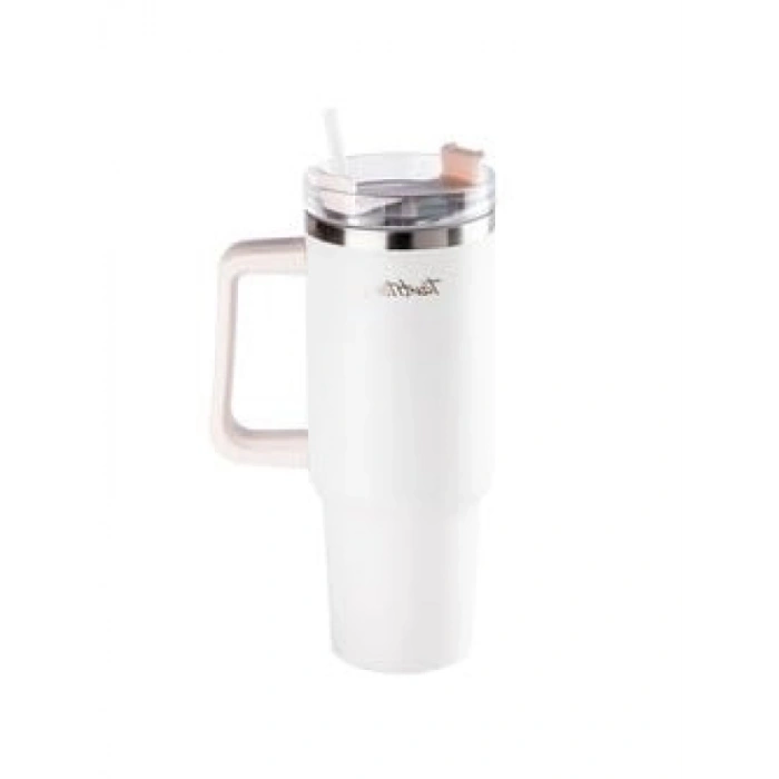 Paslanmaz Çelik Pipetli Termos Bardak (1.2L)