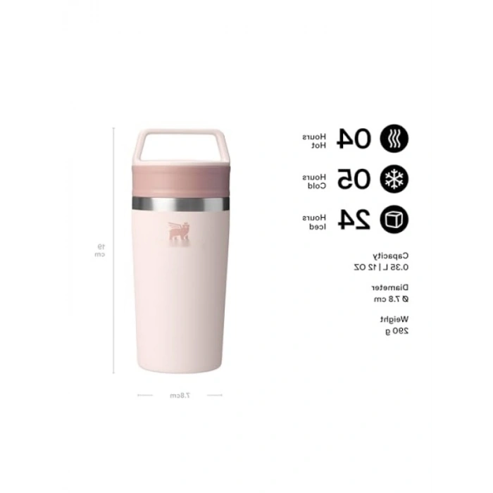 Paslanmaz Çelik Sızdırmaz Termos Bardak, Pembe Kuvars, 0.35 Litre