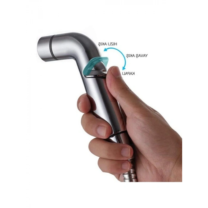 Paslanmaz Çelik Spiralli Taharetmatik El Duşu Ara Musluk Seti