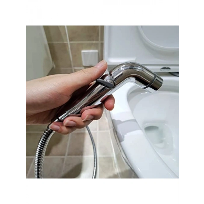 Paslanmaz Çelik Spiralli Taharetmatik El Duşu Ara Musluk Seti