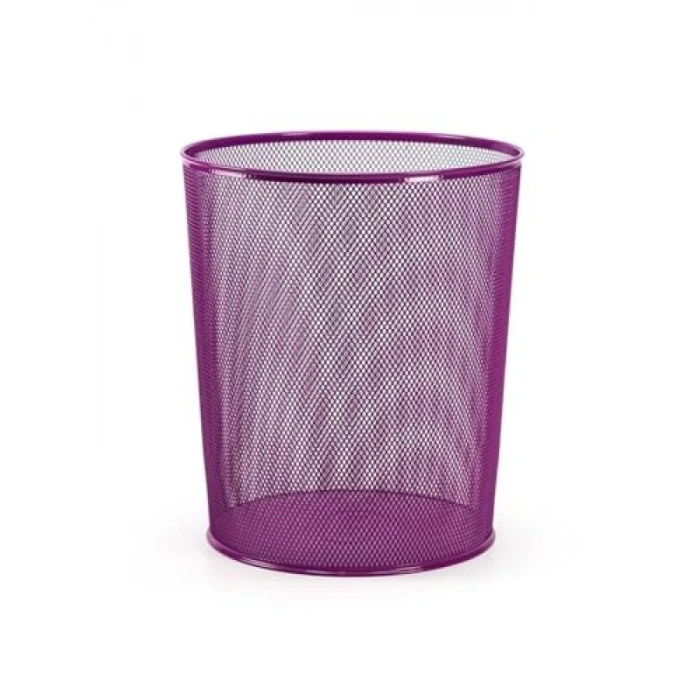 Paslanmaz Çelik Tam Delikli Çöp Kovası - Mor Renk, 10 L Hacim