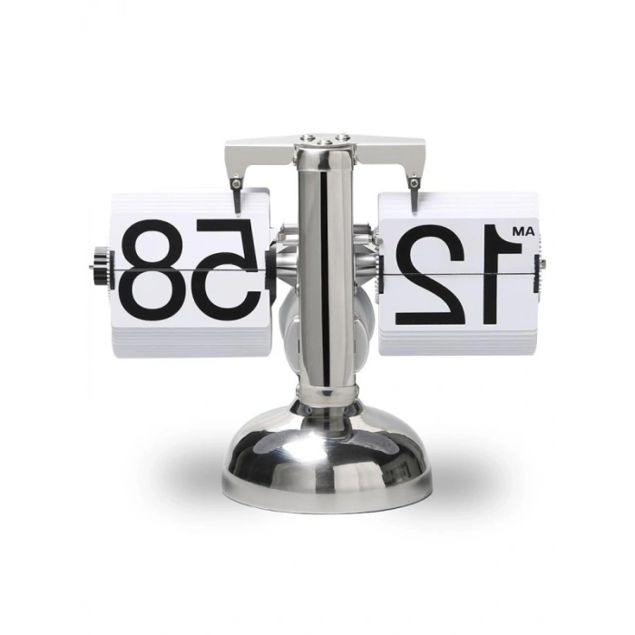 Paslanmaz Çelik Tek Bacaklı Retro Masa Saati