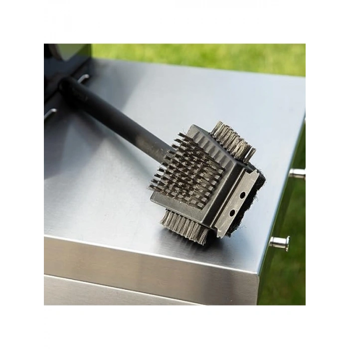 Paslanmaz Çelik Tel Kıllı Izgara Temizleme Fırçası - 4ü 1 Arada Temizlik Aracı