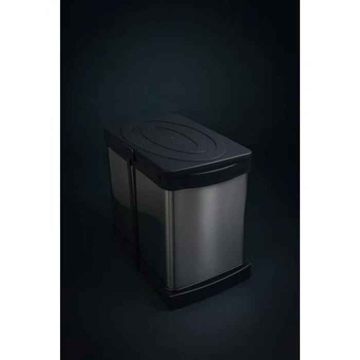 Paslanmaz Çelik Teleskopik Çöp Kovası, 24 Litre Kapasiteli