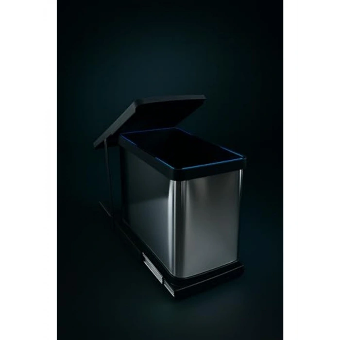 Paslanmaz Çelik Teleskopik Çöp Kovası, 24 Litre Kapasiteli