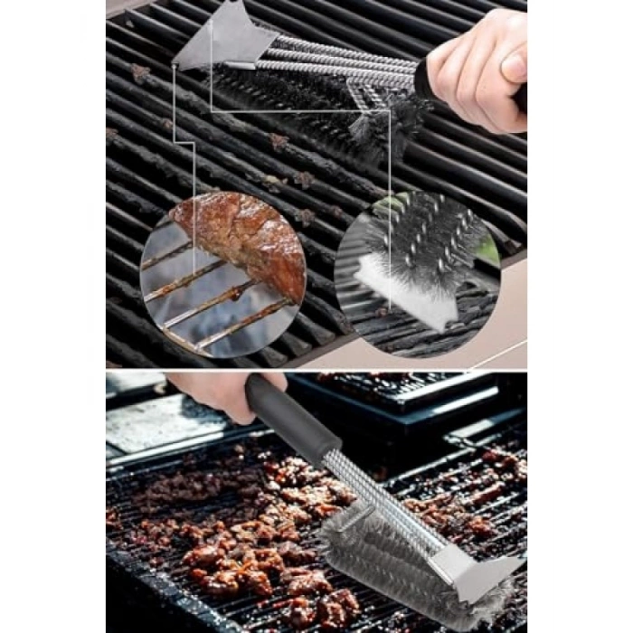 Paslanmaz Çelik Telli Mangal Izgara Temizleme Fırçası