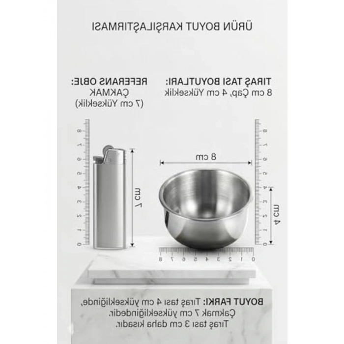 Paslanmaz Çelik Tıraş Tası, Metal Yapılı ve Uzun Süreli Kullanım