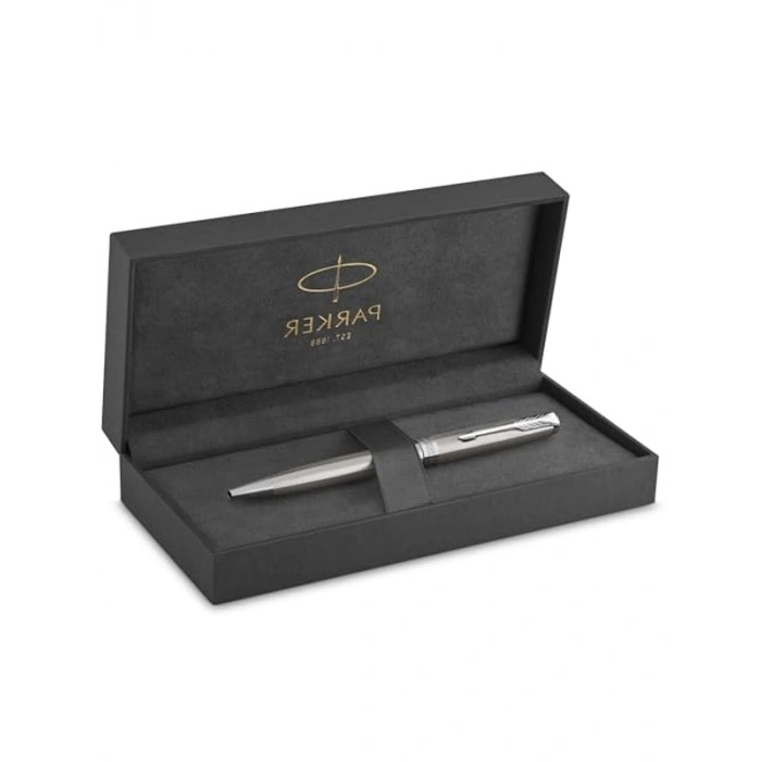 Paslanmaz Çelik Tükenmez Kalem, Orta Uç, Mavi Mürekkep