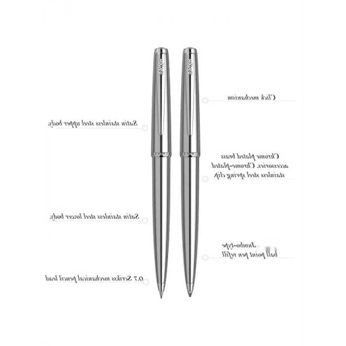Paslanmaz Çelik Tükenmez ve Versatil Kalem Takımı