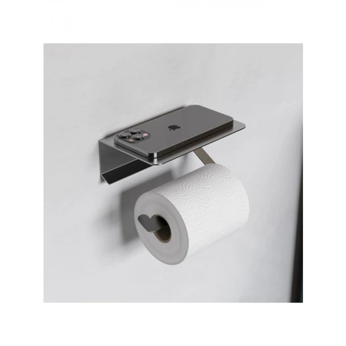 Paslanmaz Çelik Tuvalet Kağıdı Askısı, Raflı Tasarım
