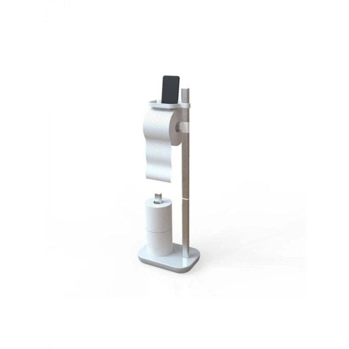 Paslanmaz Çelik Tuvalet Kağıtlığı, Yüksek Stabilite, Beyaz Tasarım