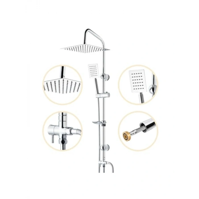 Paslanmaz Çelik Yağmur Duş Seti