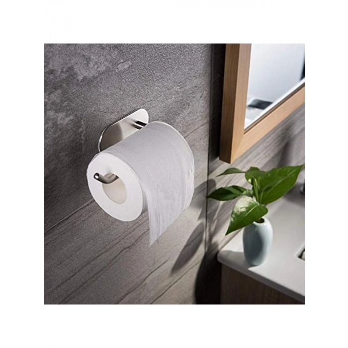 Paslanmaz Çelik Yapışkanlı Tuvalet Kağıtlığı - Modern Tasarım