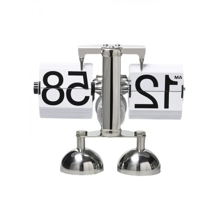 Paslanmaz Çelik Yaprak Tasarımlı Masa Saati