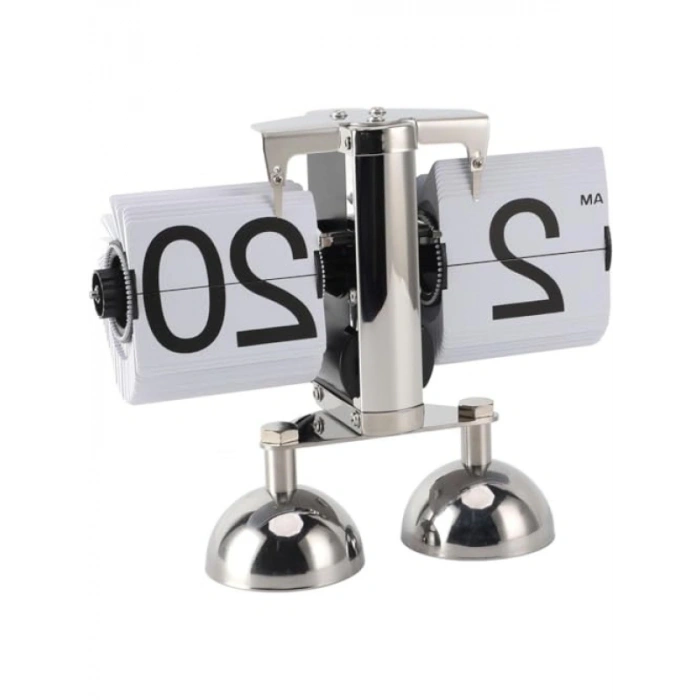 Paslanmaz Çelik Yaprak Tasarımlı Masa Saati