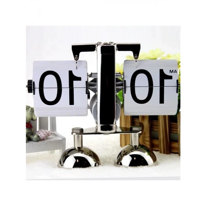 Paslanmaz Çelik Yaprak Tasarımlı Masa Saati