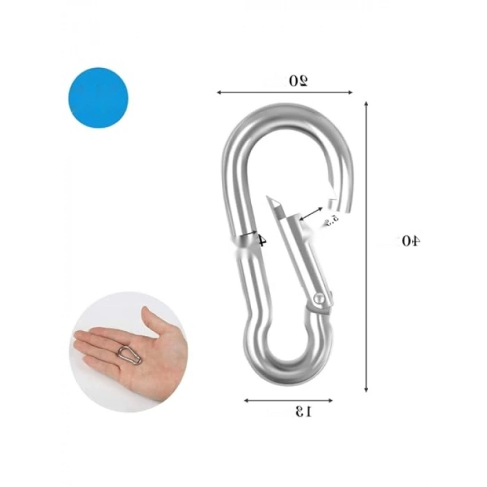 Paslanmaz Çelik Yaylı Kanca Seti - 4mm, 5 Adet