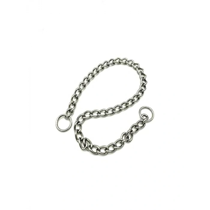 Paslanmaz Çelik Zincir Köpek Eğitim Tasması - Orta Boy, Gümüş