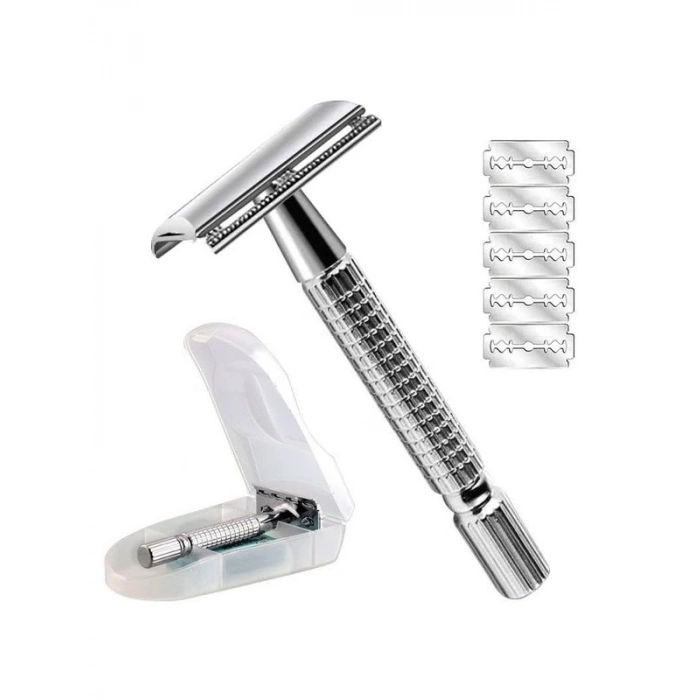 Paslanmaz Çelikten Üretilmiş Manuel Traş Aleti 5 Jiletli